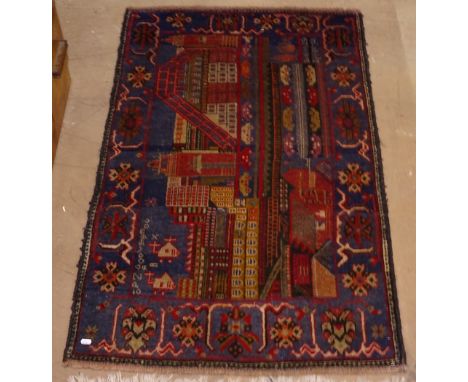 An Afghan war carpet, 140cm x 85cm