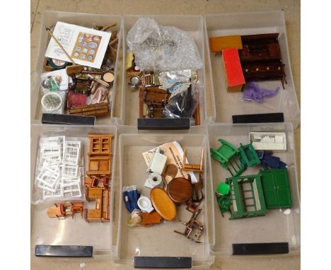 A collection of Vintage doll's house furniture 