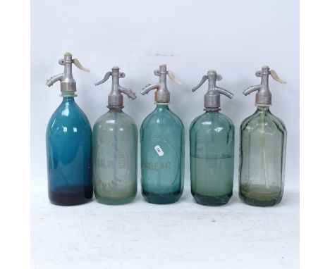 5 Vintage glass kitchen soda syphons 