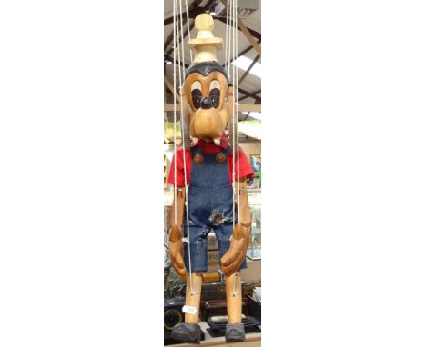 A Vintage painted wood Goofy puppet 