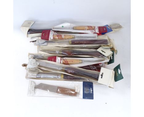 A collection of wood turning tools, mostly Hamlet Craft Tools, including chisels and scrapers 