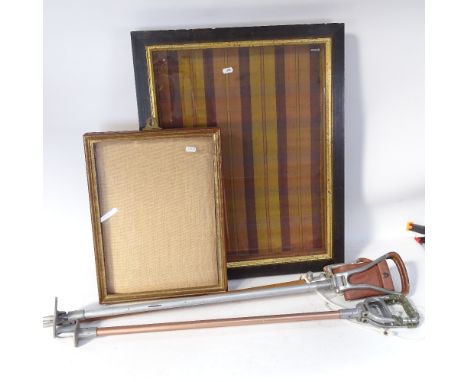 2 hanging display cabinets, and 3 Vintage shooting sticks (5) 