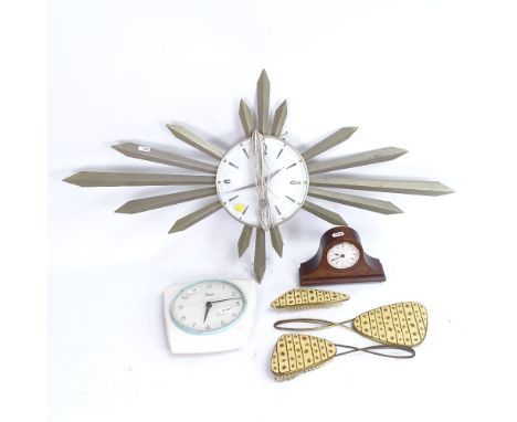 Various Vintage clocks, including Kienzle, Metamec etc 