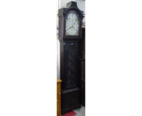 An 18th century 8-day longcase clock, with enamelled arch-top dial and one subsidiary dial, by W Strickland Tenterden, with c