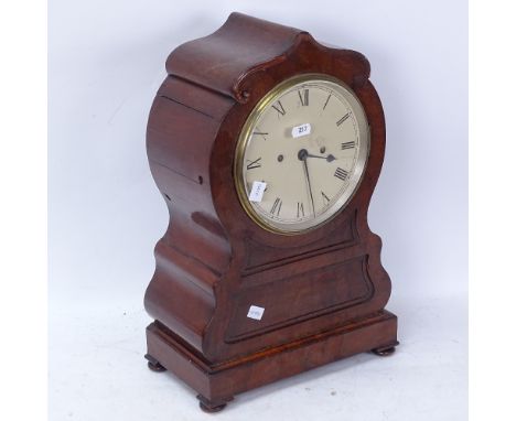 A Barraud &amp; Lund of Cornhill London mahogany-cased 8-day bracket clock, shaped case with cream enamel dial, Roman numeral