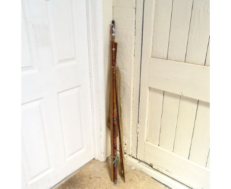 A Vintage Allcocks split-cane sectional fishing rod and a Hardy's 3 piece rod, with covers