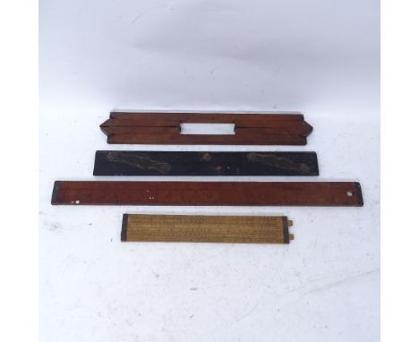 4 Vintage rules, including folding square example, Sampson Aston example, and Ebony Parallel example (4) 