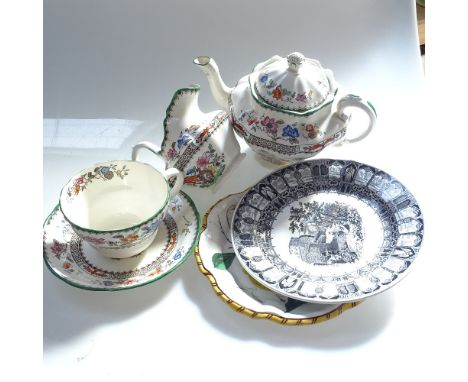 Copeland Spode Chinese Rose dinner and teaware, Sarreguimines stag plates etc 