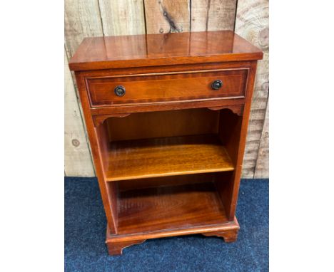 Small Reproduction mahogany bookcase. [Single frieze drawer &amp; two section book shelf. [71x45x26cm] 