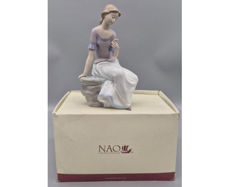 Large Nao Spanish porcelain figure; "Spring Reflections" with box