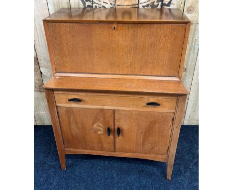 Mid century Lebus Furniture writing bureau with key. [110x80x42cm] 