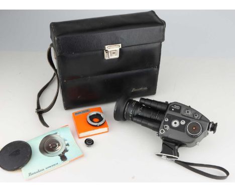 A Beaulieu 4008 ZM II Super 8 Cine Camera,black, with Schnieder-Kreuznach Optivaron 6-66mm f/1.8 zoom lens, untested, with ma