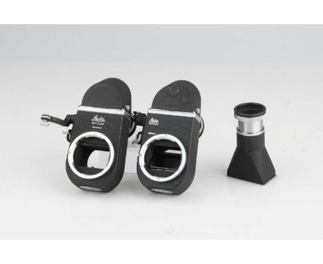 Two Leitz Leica Visoflex Attachments,black crinkle paint, also with a vertical viewfinder attachment. (2).