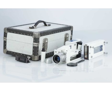 A Photo-Sonics High Speed Camera,white, serial no. 288, with Ilex Ruggedized Cine Paragon f/1.5 13mm lens, serial no. 3188, b