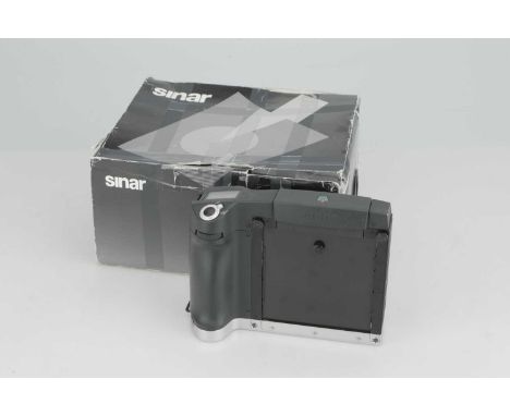 A Sinar M Camera,black, serial no. 45.1131, body, G-VG, in maker's box Note: Can be mounted on a rear standard P3. Can be use