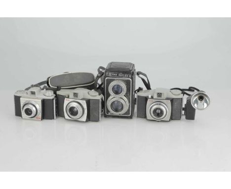 A Selection of Four Kodak Cameras,including a Kodak Reflex, Kodak Brownie 44A, Kodak Brownie 44B, and a Bantam Colorsnap II C