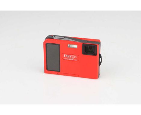 An Olympus Ferrari Digital Model 2004 Digital Compact Camera,Ferrari red, body VG-E, with Ferrari branded accessories includi