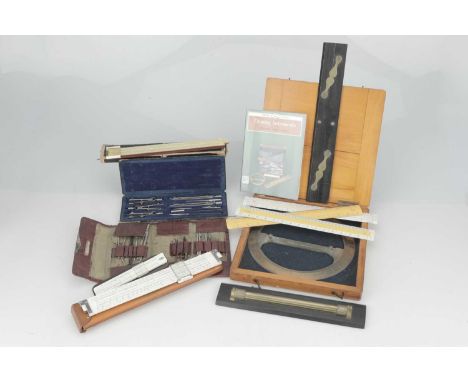 A Large 10 in Protractor, Rules &amp; Rulers,English , c.1900, signed 'J. CASARTELLI MANCHESTER' in its original pine case wi