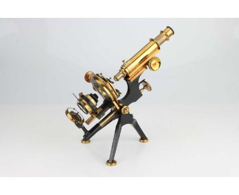 A Watson Edinburgh Compound Microscope,English, c.1900, signed to the rear of the foot 'W. WATSON &amp; SONS 313 HIGH HOLBORN