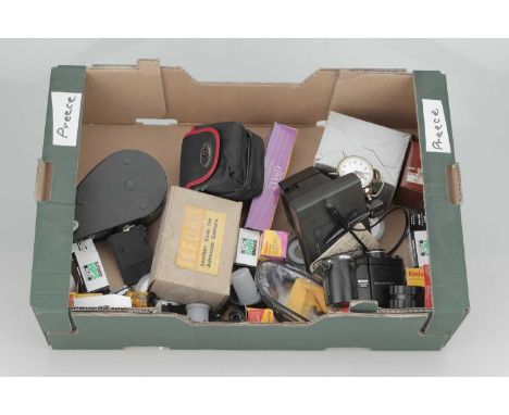 A Mixed Selection of Photographic Items,including a Nikon Coolpix 4500, a film bulk loader containing some film, a Fuji alarm