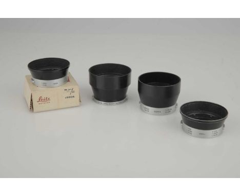 Four Leica Lens Hoods,including Leitz IROOA, 12571J, 12575N and one other (4)