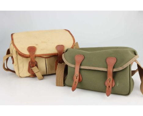 A Billingham f/4.5 Camera Bag in Olive,slightly worn with faint marks to outer fabric, also with a Billingham camera bag in t