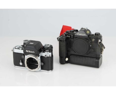 A Nikon F2-A 35mm SLR Camera,chrome, serial no. 7821225, body G, scratches to bottom plate, shutter working, metered head unt