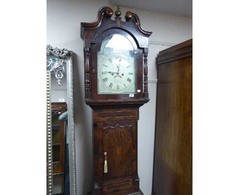 A 19th century oak longcase clock by B Johnson of Hinckley