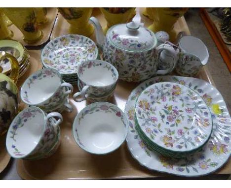 A tray of twenty-four piece Minton Haddon Hall china tea service