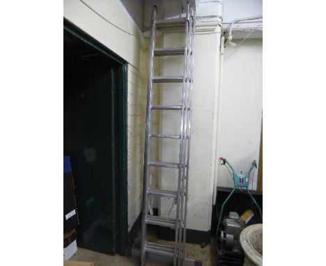 An aluminium triple section extension ladder