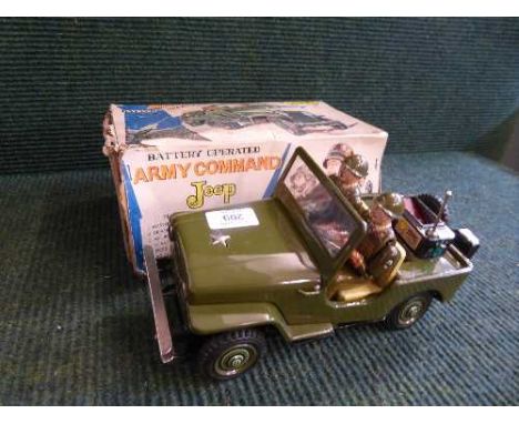 A mid twentieth century boxed tin-plate army command jeep