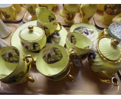 A tray of twenty one piece Twinks collection china tea service depicting a shire horse 
