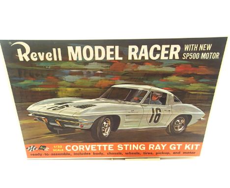 Vintage slot car Revell kit, Corvette Sting Ray, built and in original box. P&amp;P Group 1 (£14+VAT for the first lot and £1