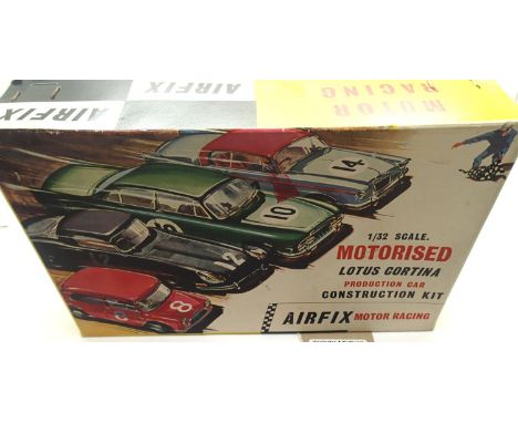 Vintage slot car, Airfix kit Lotus Cortina, built and in original box. P&amp;P Group 1 (£14+VAT for the first lot and £1+VAT 