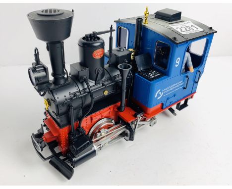 LGB G Gauge 20212.8 Blue Mannesmann Stainz Steam Loco #9 with Sound &amp; Smoke - Unboxed. P&amp;P Group 3 (£25+VAT for the f