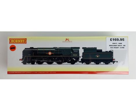 Hornby R3617 OO Gauge BR Green 'Elder Dempster Lines' Merchant Navy Loco - New &amp; Boxed. P&amp;P Group 2 (£18+VAT for the 