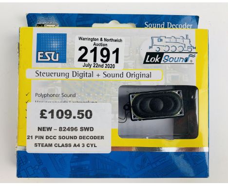 ESU LokSound 82496 SWD 21 Pin Steam Class A4 3 Cyl DCC Digital Sound Decoder - New &amp; Boxed. P&amp;P Group 1 (£14+VAT for 