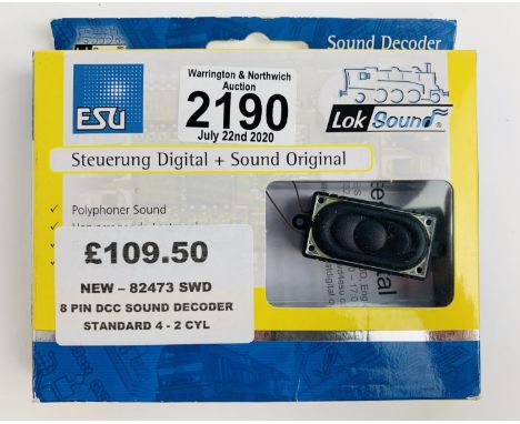 ESU LokSound 82473 SWD 8 Pin Standard 4 2 Cyl DCC Digital Sound Decoder - New &amp; Boxed. P&amp;P Group 1 (£14+VAT for the f