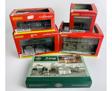 4x Hornby 'Lyddle End' N Gauge Buildings - To Include: N8708, N8712, N8084, N8850 - Ratio 223 GWR Signal Box Kit - All Boxed.