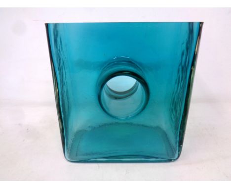 An art glass vase in the style of Christian Tortu with central hole (height 16.5 cm)