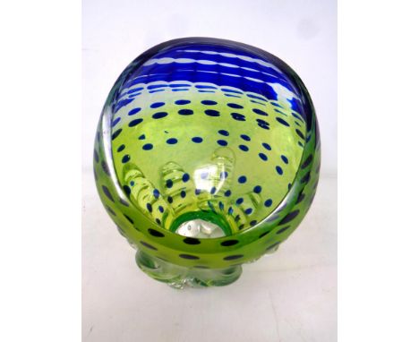 An art glass sculpture in the form of a flower head 