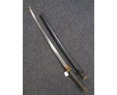 A WWII Japanese NCO's katana sword in scabbard 