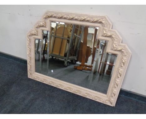 An Art Deco style beveled overmantel mirror 