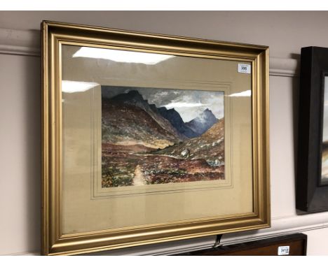J A Wilkinson : Rain Over The Isle of Arran, watercolour, signed, dated '80, 21 cm x 29 cm, framed. 