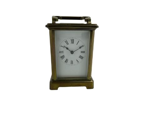 Early 20th century French carriage clock with a timepiece movement by Richard &amp; Co Paris, pin pallet escapement with a pl