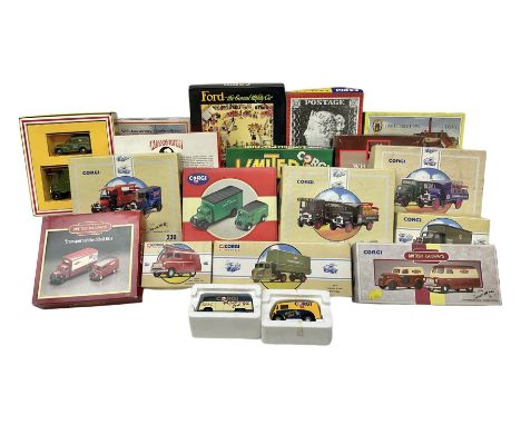 Nineteen boxed Corgi die-cast models sets, to include 50th Anniversary Battle of Britain, The Ruddles, The Bass, Ford- the ge