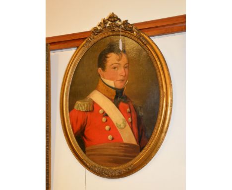English School (19th century) Portrait of an officer Oil on canvas laid to board 60 x 42cm (23 5/8 x 16 1/2in.) 