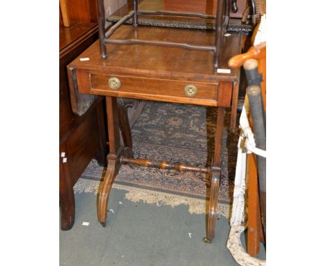 A mahogany sofa table in Regency style, 20th century, of small proportions, 74cm high 