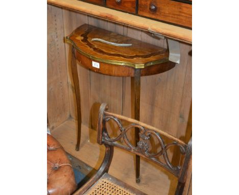 A Continental gilt metal mounted console table, of small proportion, previously a occasional table, 73cm high 
