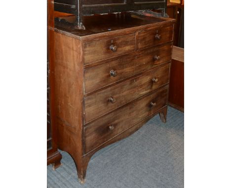 A mahogany chest of drawers, first  quarter 19th century, 105cm high, 105cm wide 